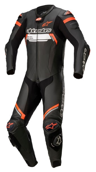 Alpinestars Nahkapuku 1-pcs Missile v2 Ignition Musta/Punainen fluo