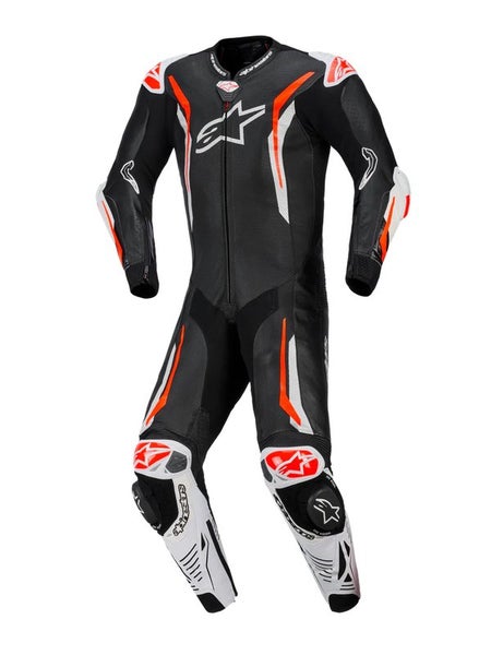 Alpinestars Nahkapuku 1-pcs GP Tech v5 Musta/Valkoinen/ Fluo Punainen