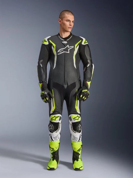 Alpinestars Nahkapuku 1-pcs GP Tech v5 Musta/Valkoinen/Fluo Keltainen