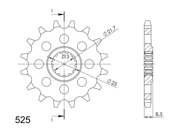 Supersprox Front sprocket 1537.16RB with rubber bush